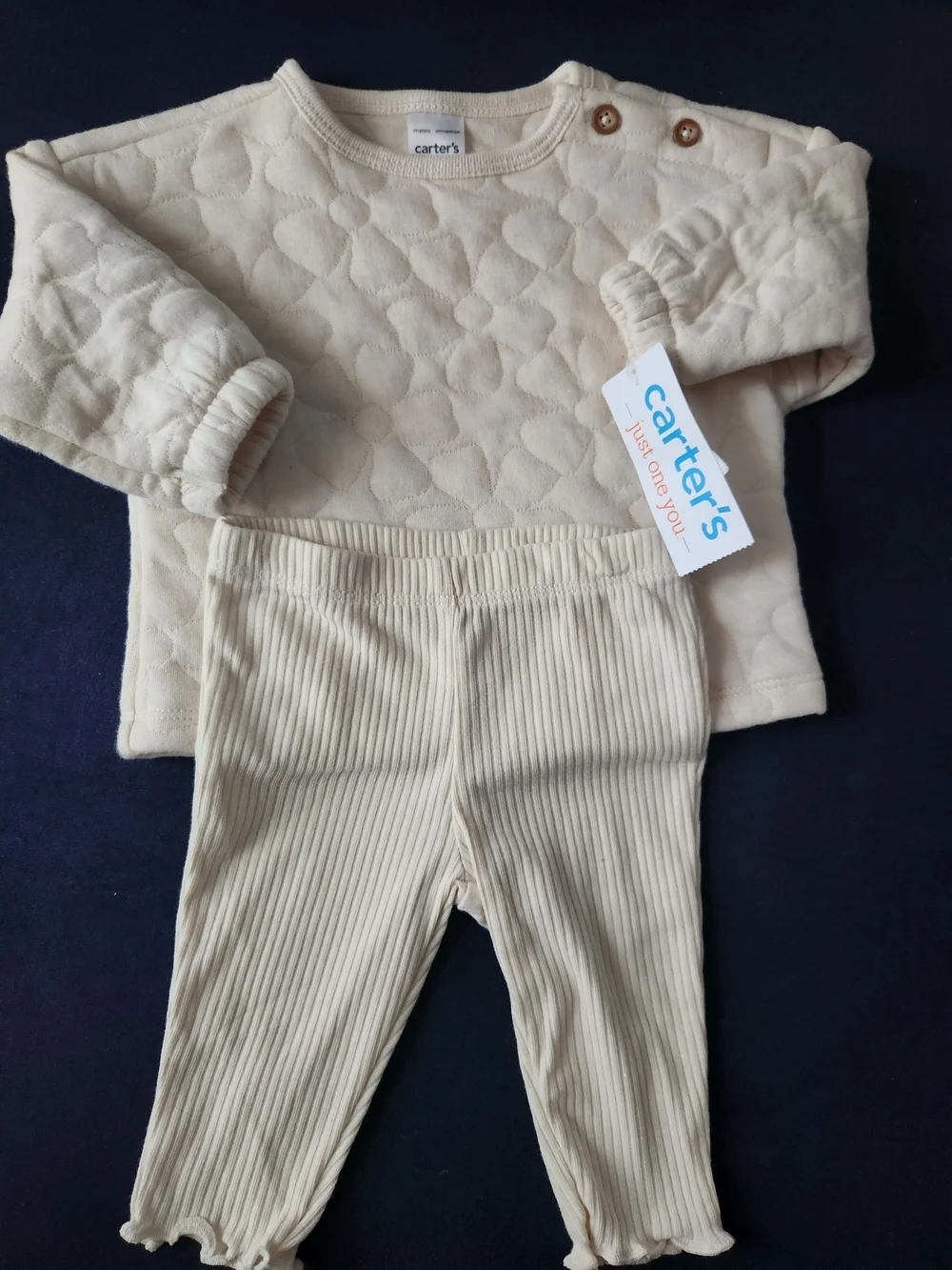 Carter's 'Just One You' 2-Pc Cream Baby Set - Size 3M